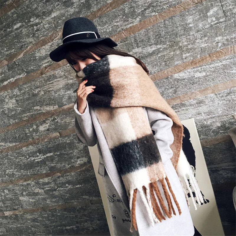 Oversized Plaid Scarf