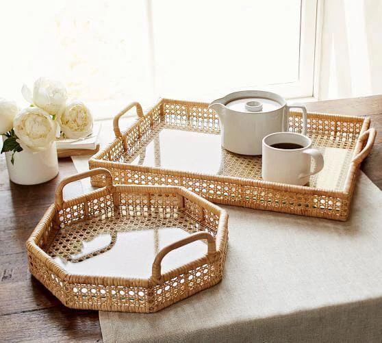Woven Rattan Serving Tray
