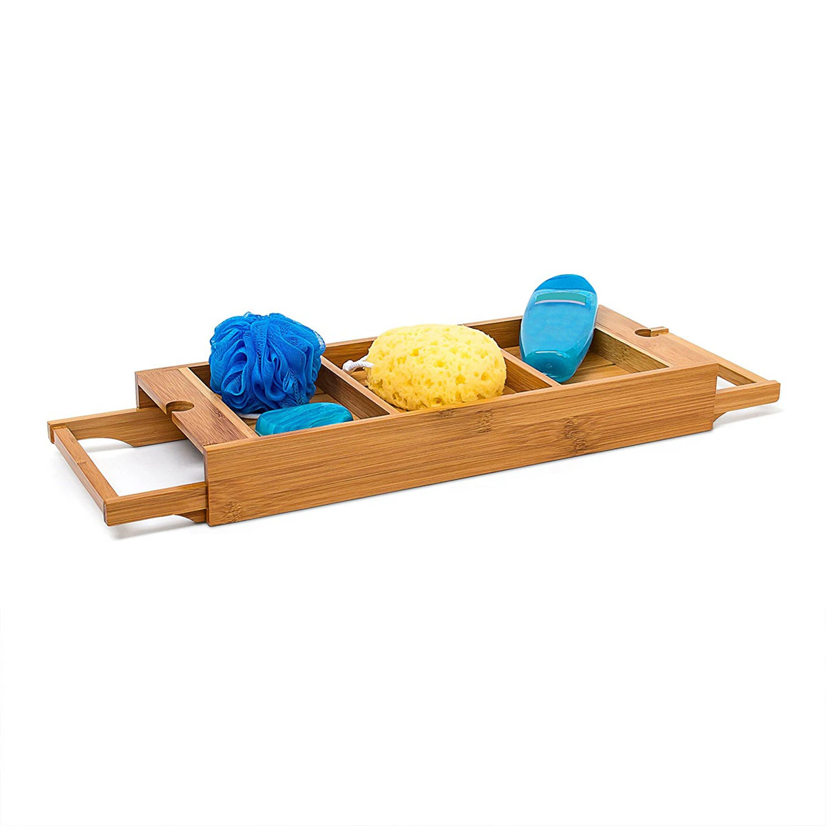 Bamboo Bathtub Storage Rack Holder Extendible