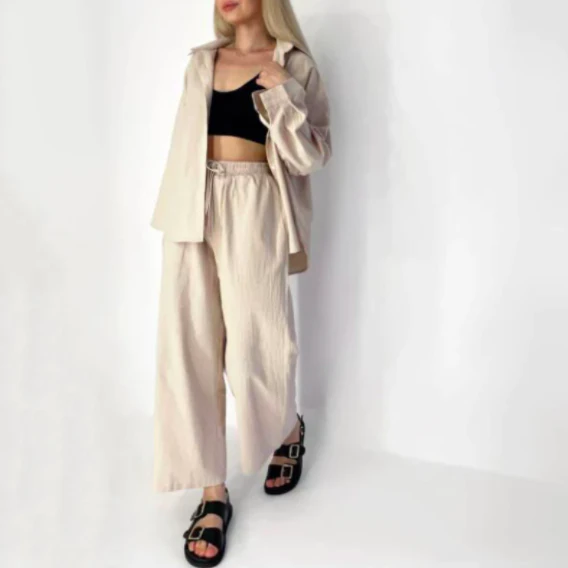 Casual Cotton Pants Set