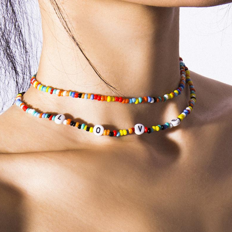 Rainbow Beaded Necklace