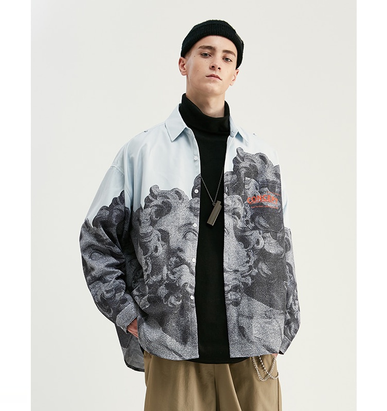 Vintage Graphic Print Overshirt