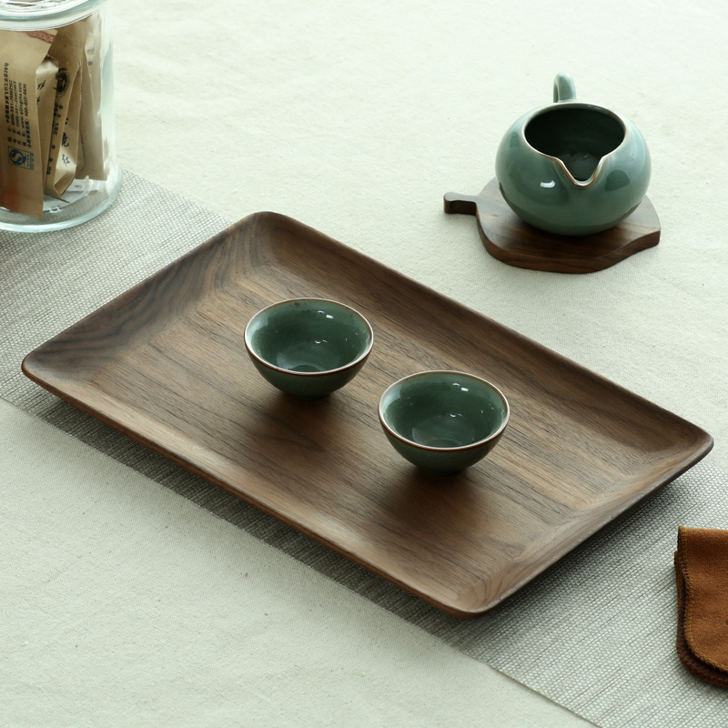 Dark Walnut Wood Serving Tray