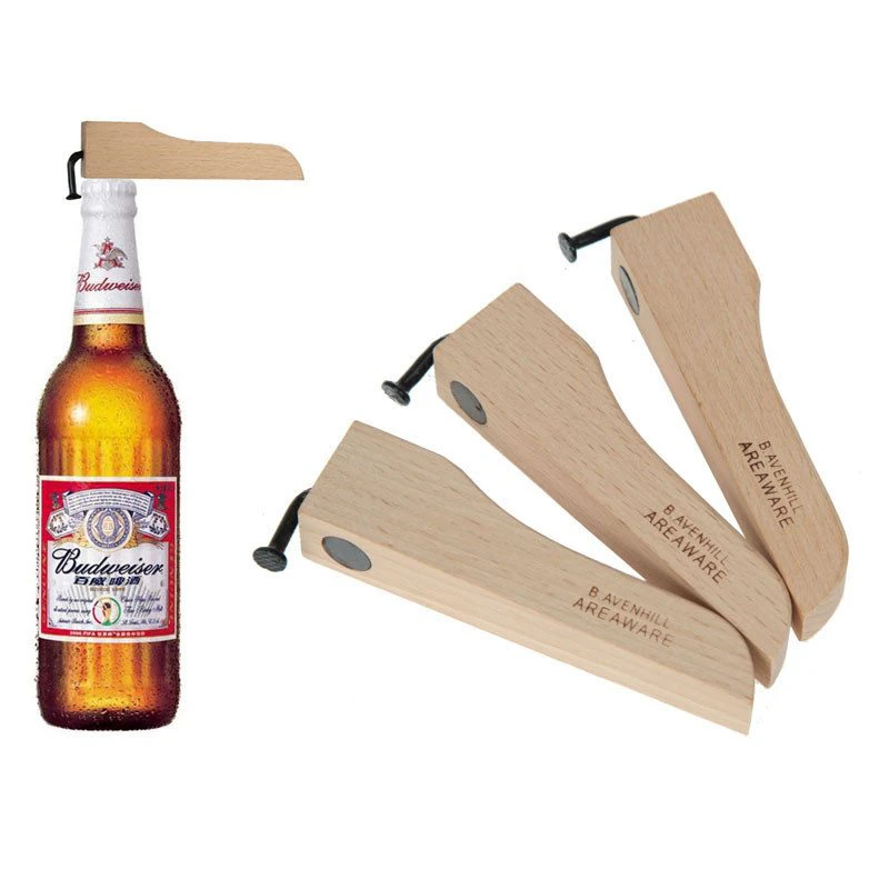 Wooden Beer Opener With Cap Magnet