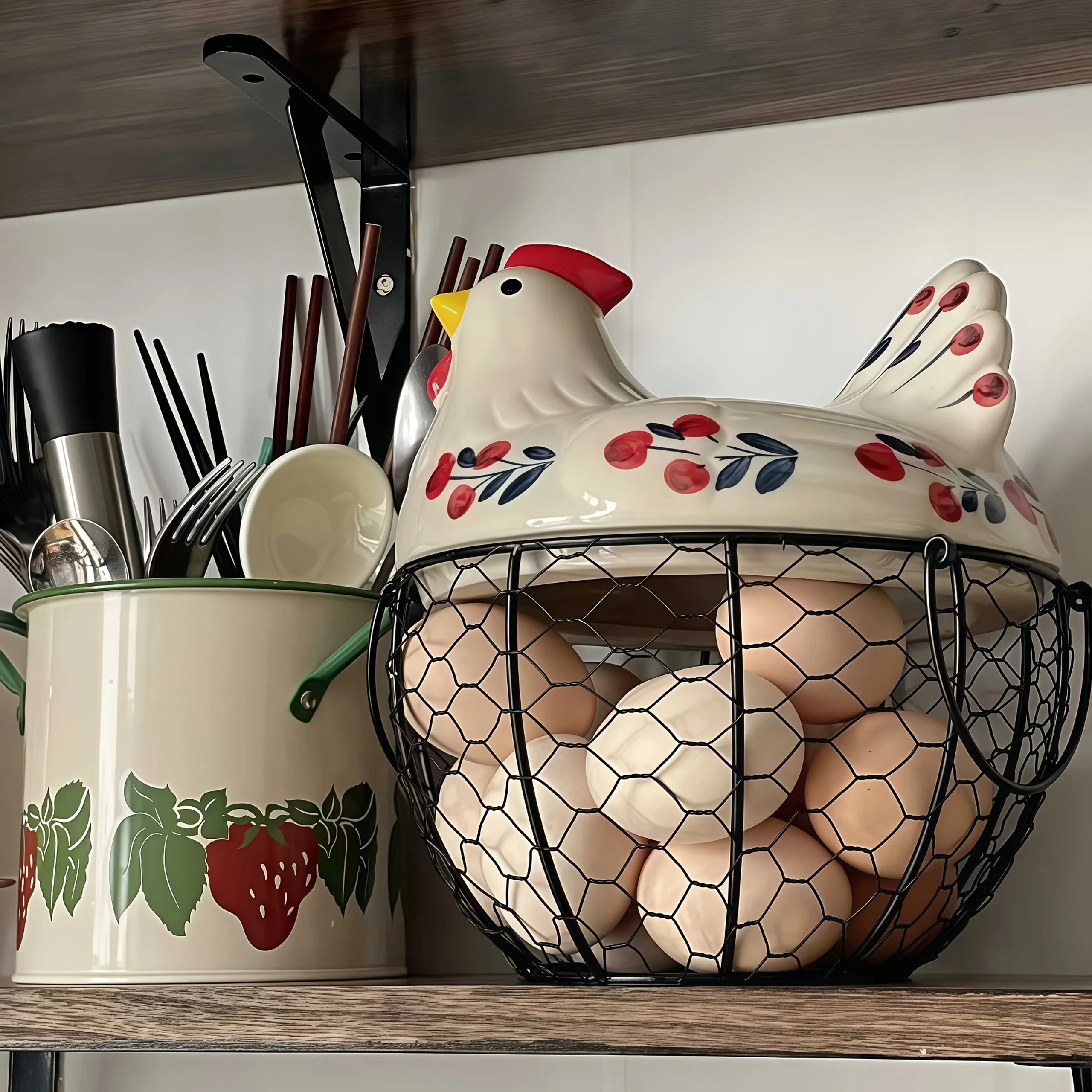 Ceramic Hen Egg Basket