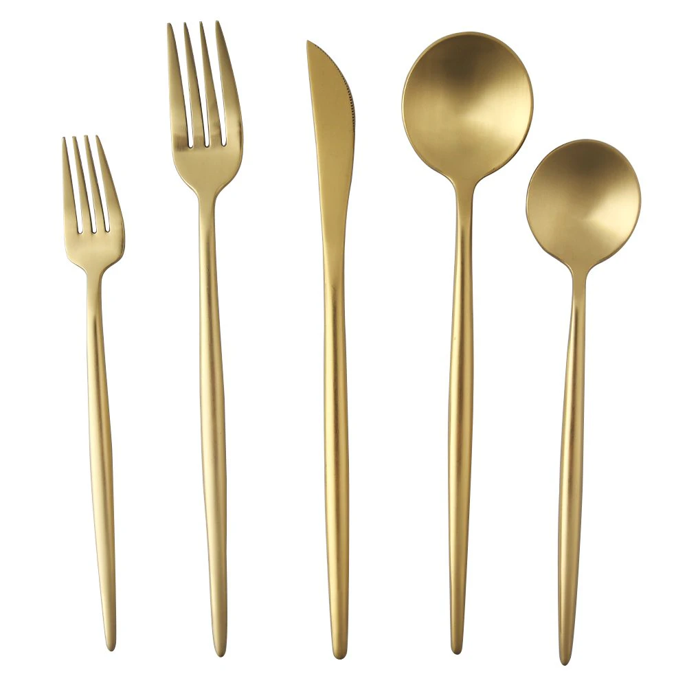 5pc Gold Cutlery Set