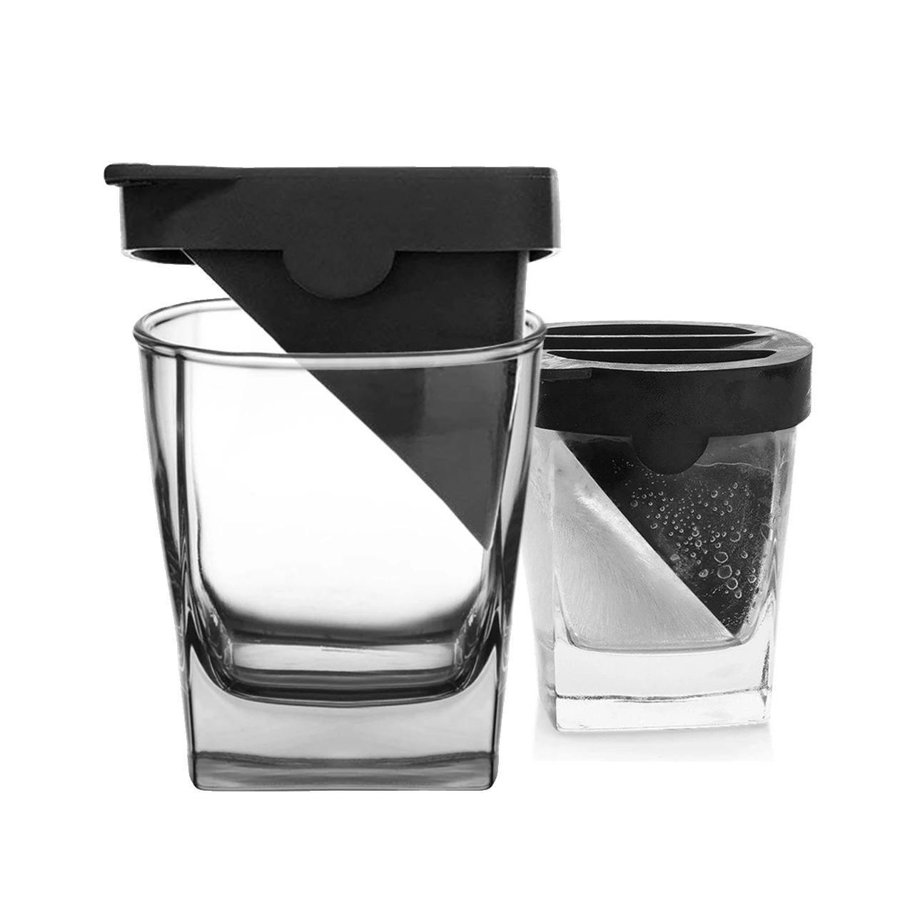 Whiskey Glass With Silicone Ice Mold