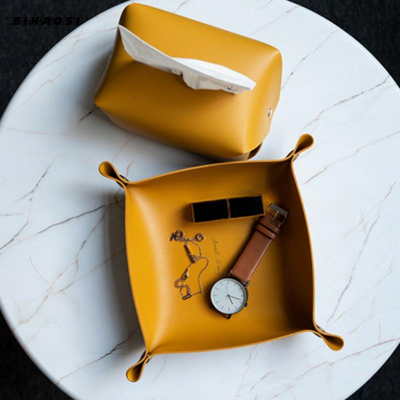 Leather Desktop Storage Tray