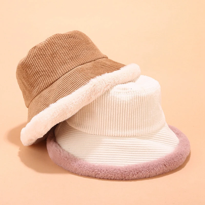 Plush Edge Cord Bucket Hat