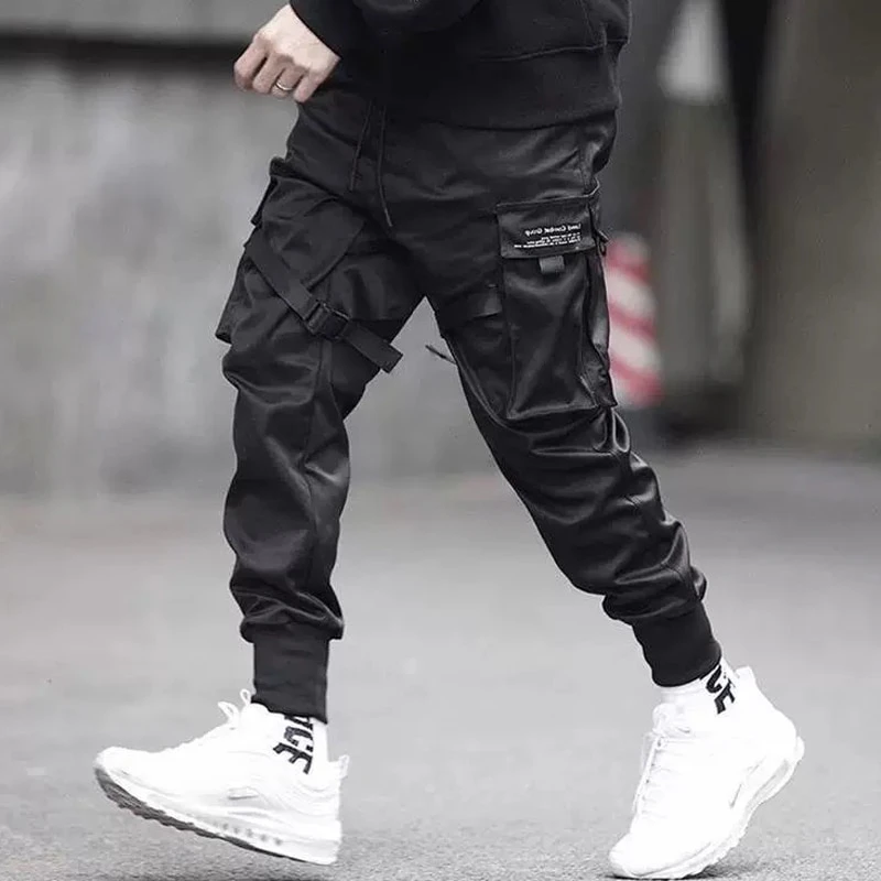 Tech Wear Black Cargo Pants