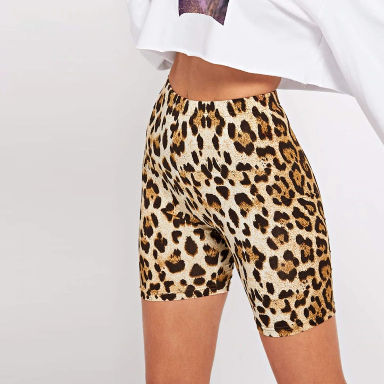 Leopard Print Bike Shorts