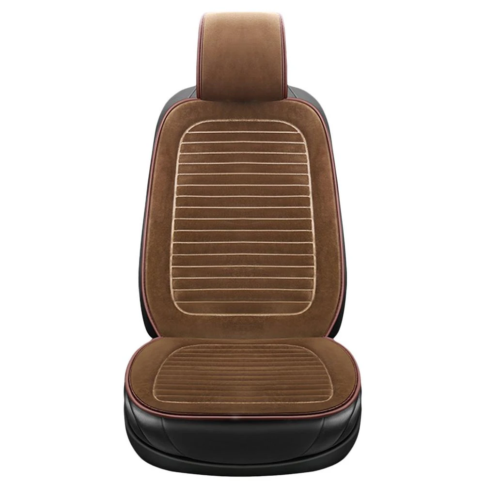 Plush Beige Car Seat Cover