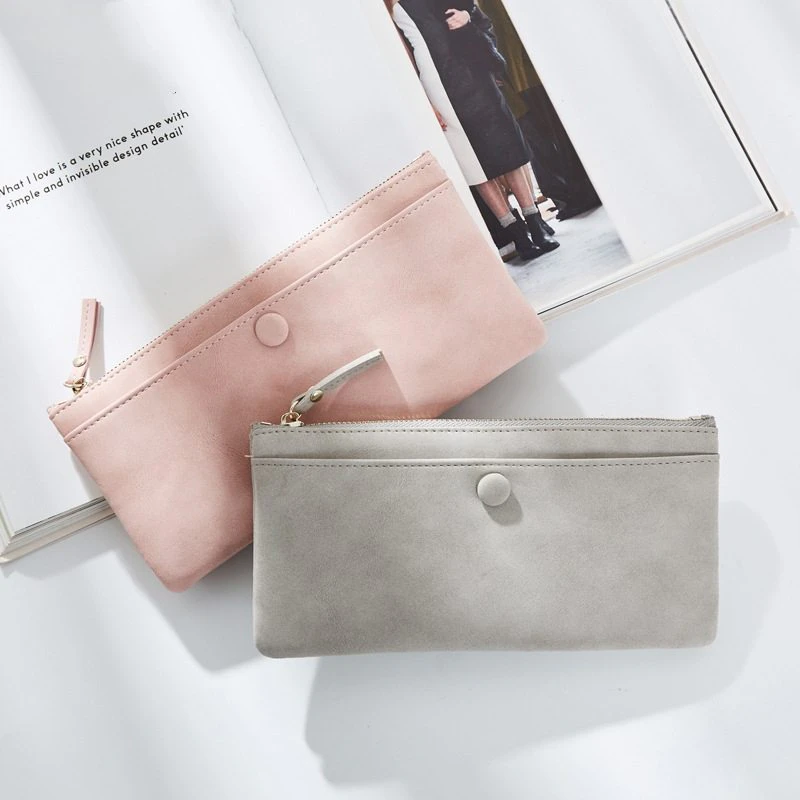 Pin Down Leather Zipper Purse