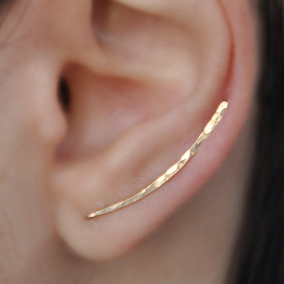 Gold Minimalist Climber Earring