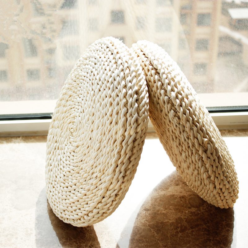 Straw Braid Floor Cushions