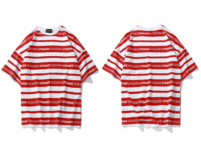 Red Stripe Print Tee