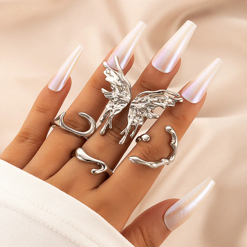 Irregular Butterfly Ring Set