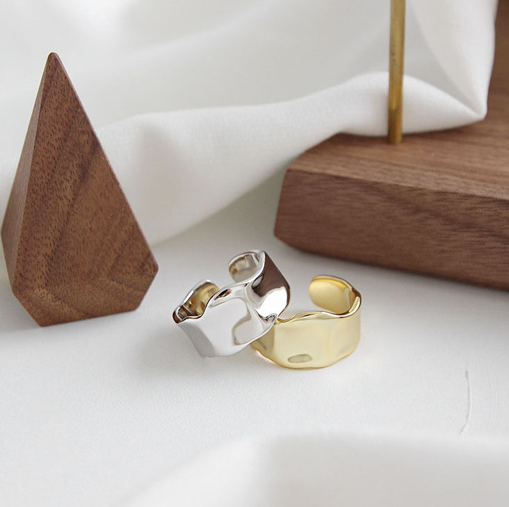 Sterling Silver Molten Ring