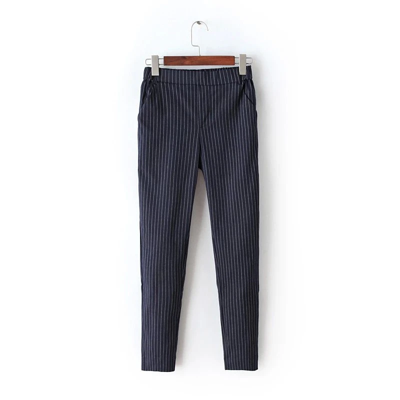 Blue Striped Capris Trouser