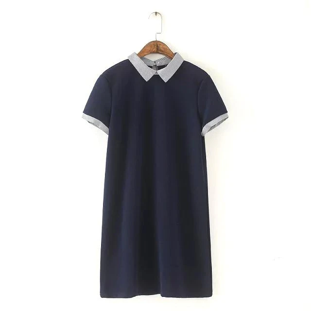 Navy Collared Mini Dress