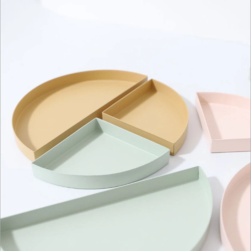 Pastel Metal Round Jewellery Trays