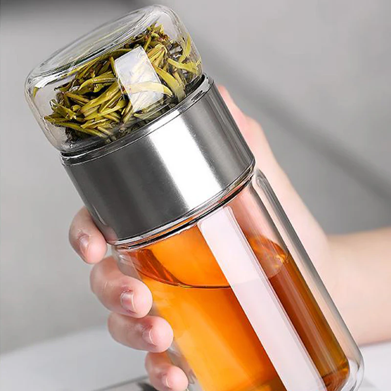 Portable Glass Tea Tumbler