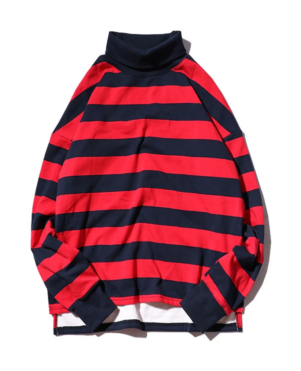 Bold Stripe Turtle Neck