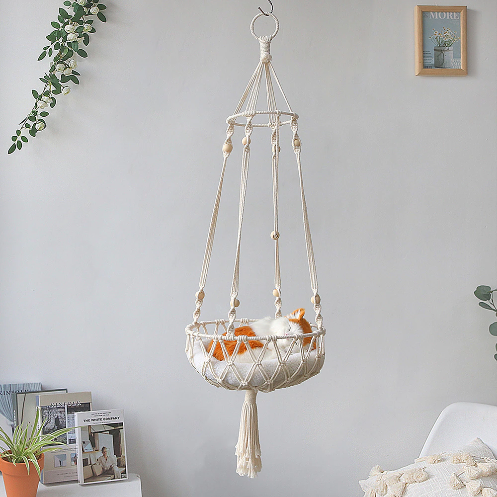 Hanging Macrame Pet Bed