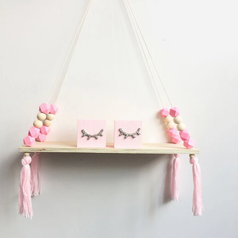 Nordic Hanging Beaded Wall Shelf
