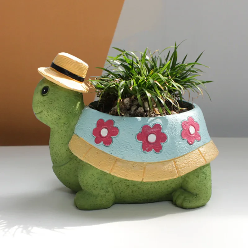 Resin Turtle Planter