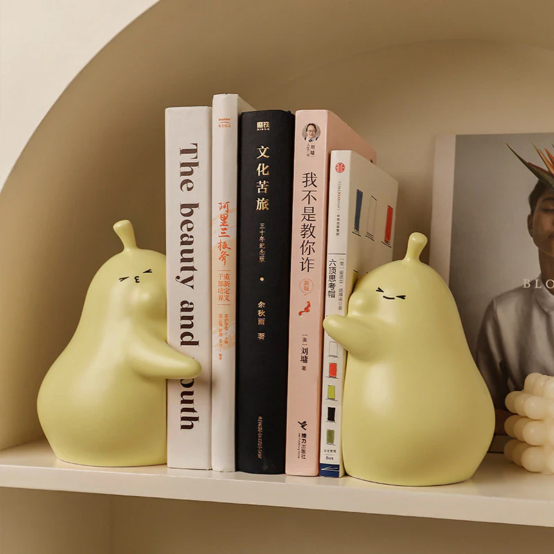 Ceramic Hugging Pears Bookends