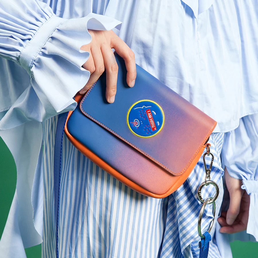 Embroided Print Messenger Bag