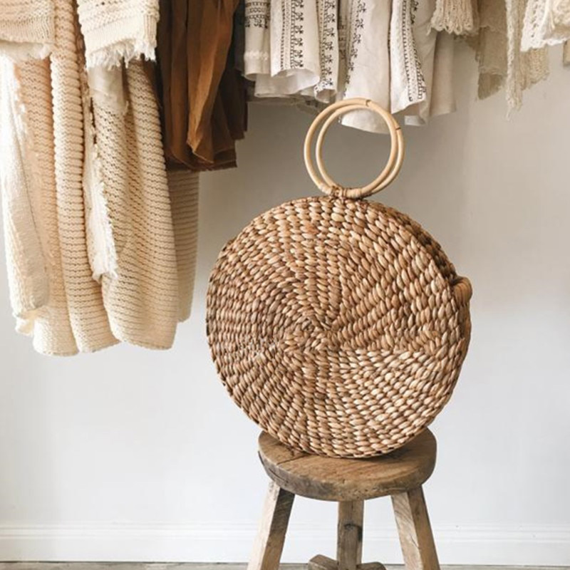 Round Straw Tote Bag
