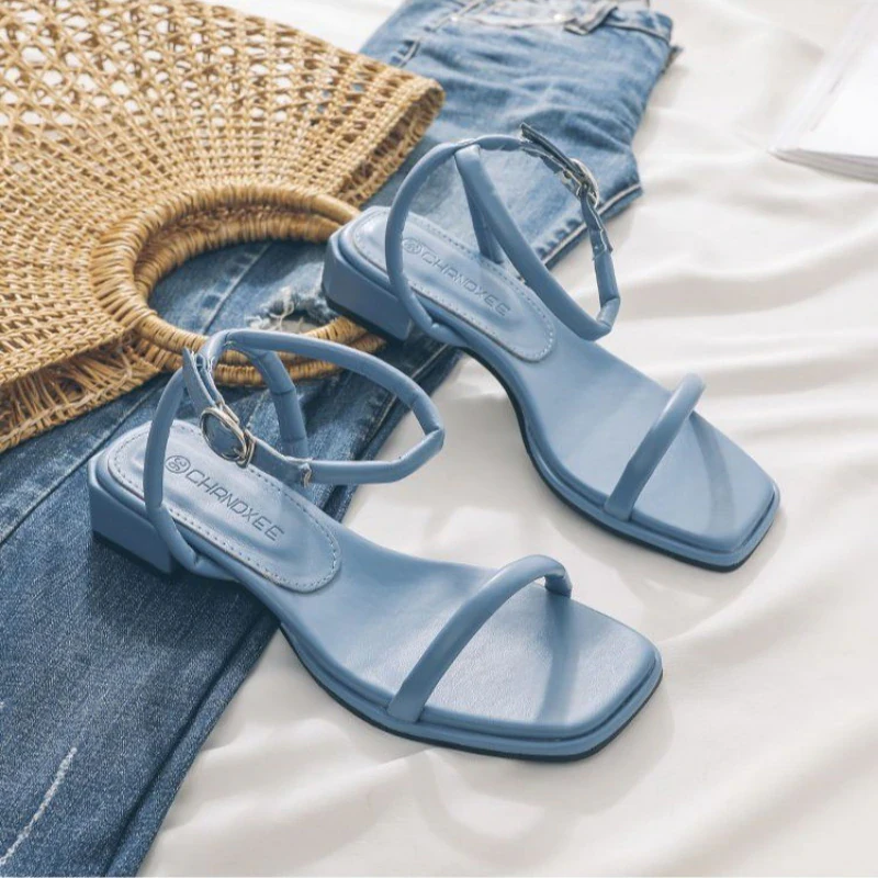 Square Toe Strappy Heels