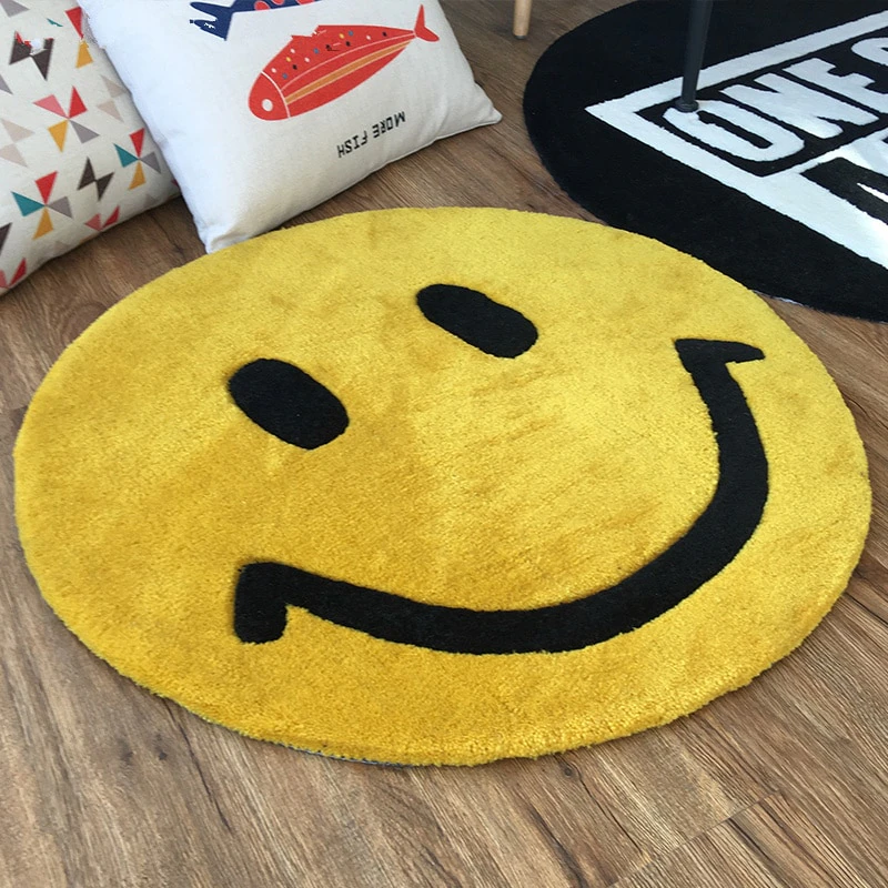 Smiley Face Round Floor Mat