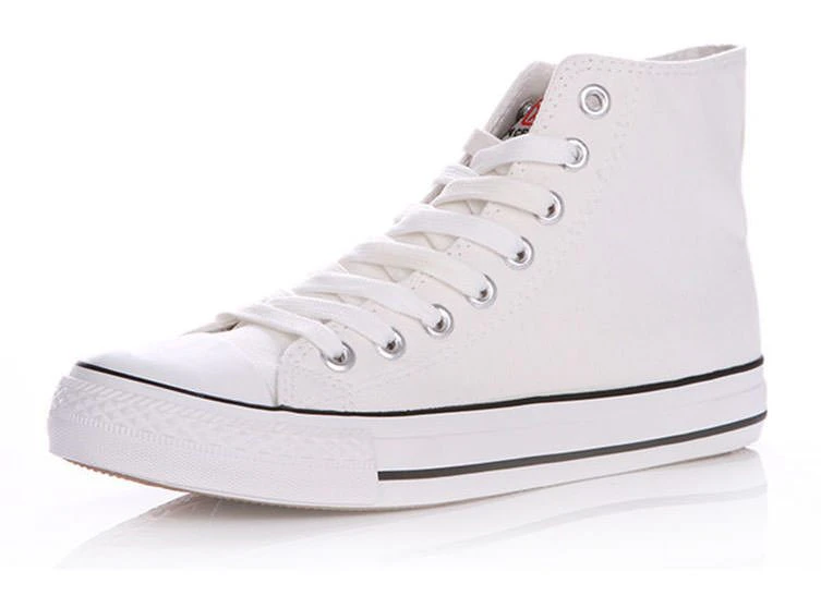 White Canvas High Top Sneakers