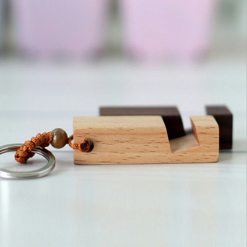 Wooden Keyring Phone Stand
