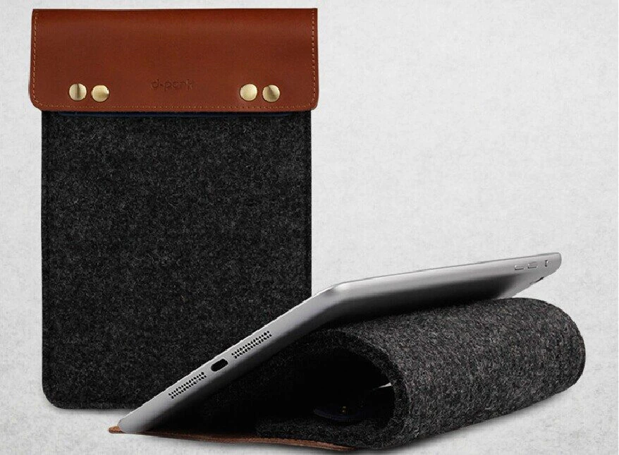 Felt and Leather Ipad Sleeve
