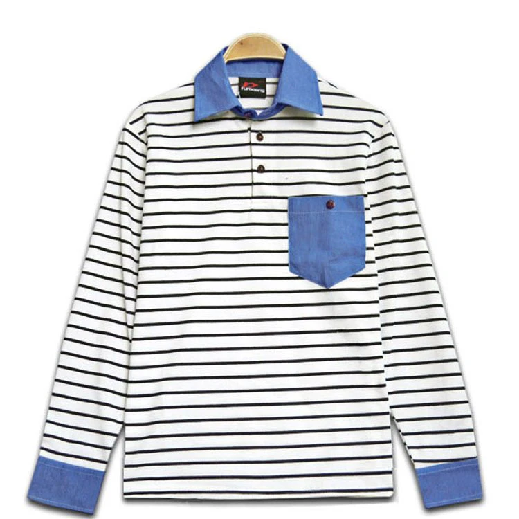 Mens Striped Polo