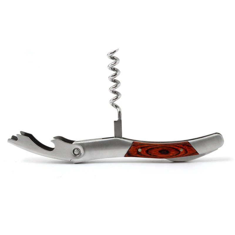 Wood Handle Stainless Steel Corkscrew