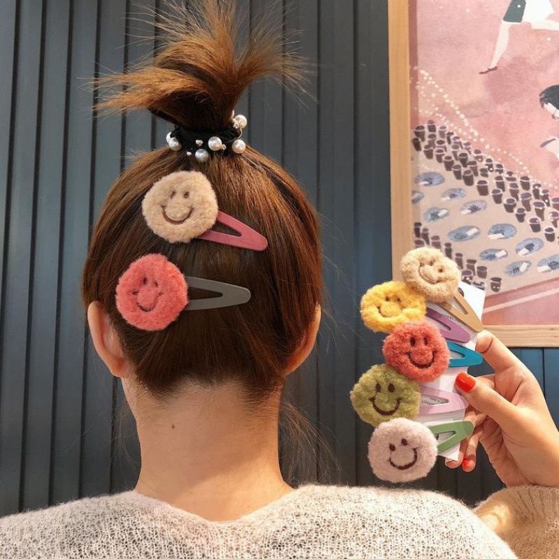 Girls Smiley Hair Clips