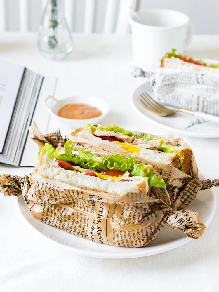 Vintage Newspaper Food Wrap