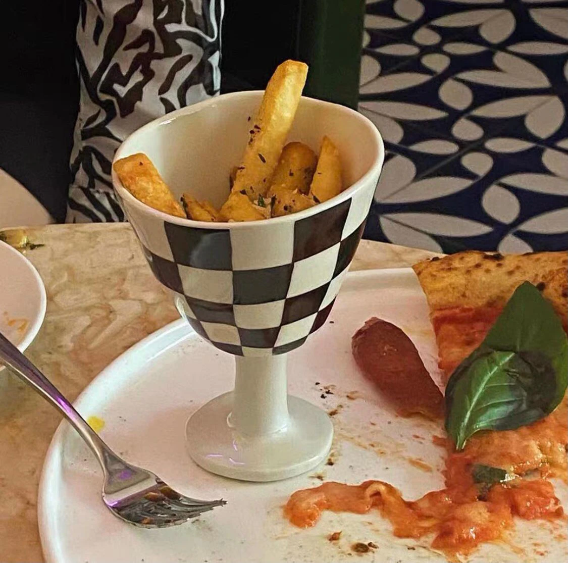 Checkered Ceramic Latice Cup