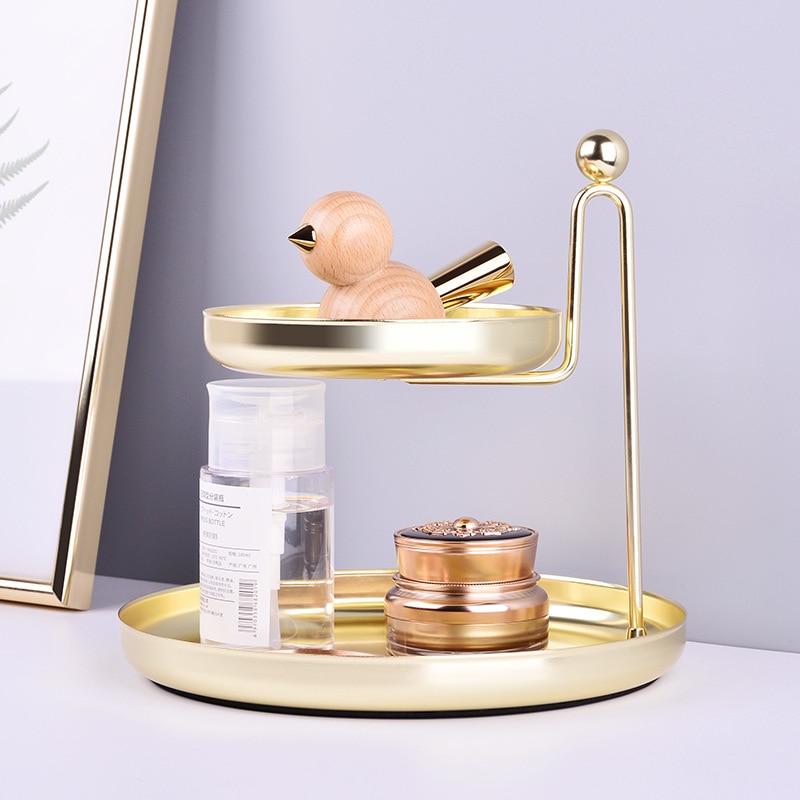 Two-Tier Gold Desk Stand Tray