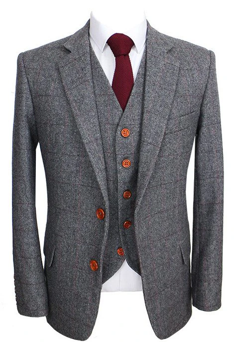 Grey Wool 3 Piece Suit