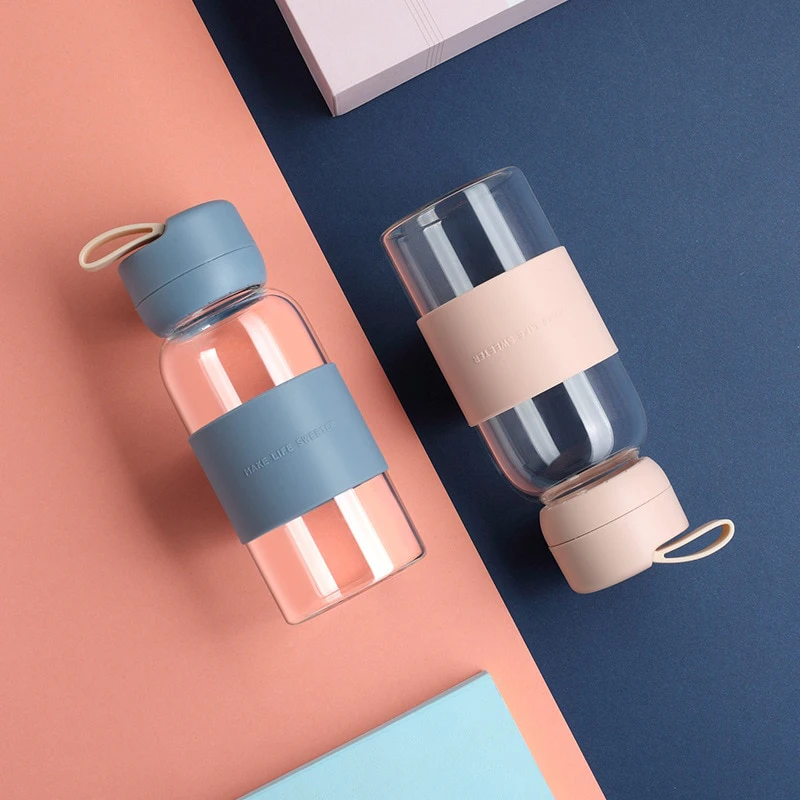 Small Pastel Glass Water Bottle