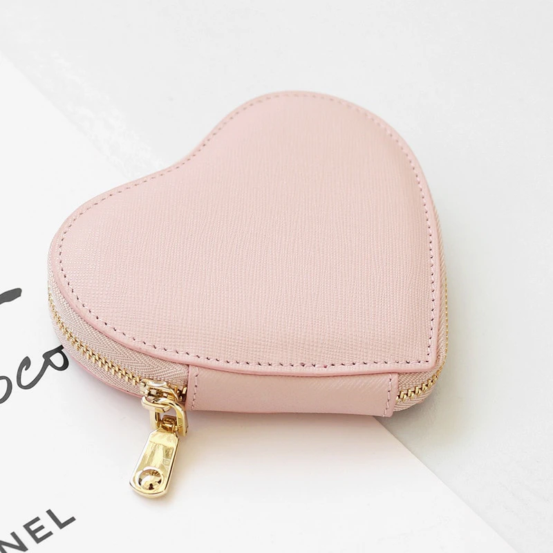 Pastel Leather Heart Coin Purse