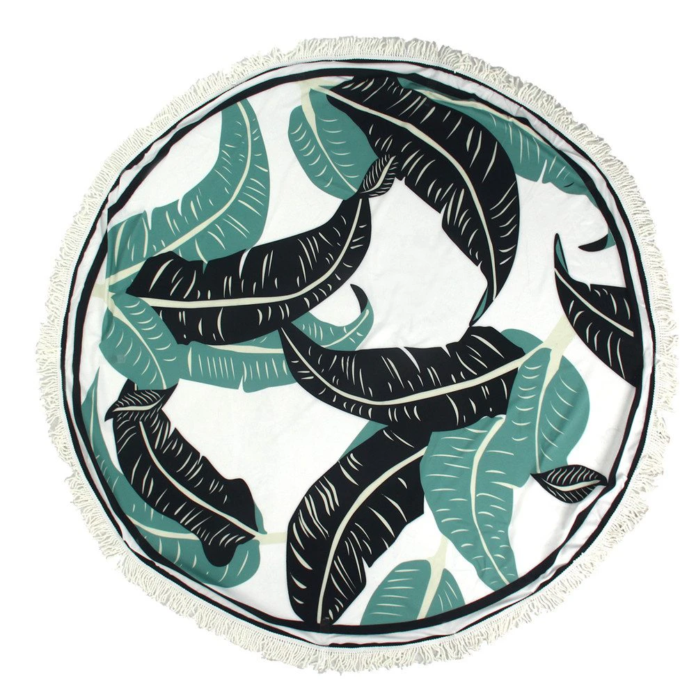 Banana Leaf Round Beach Towel