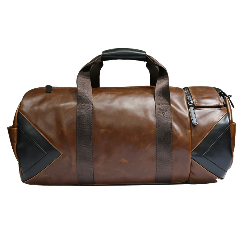 Faux Leather Barrel Bag