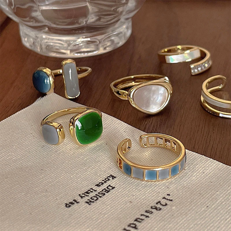 Geometric Coloured Stone Ring